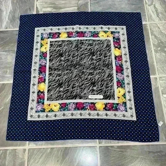 Vintage Tiffany & Co large silk floral scarf - Picture 1 of 8